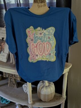 Blue Graphic Tee - "But God"